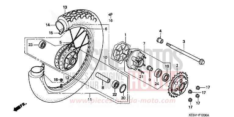 HINTERRAD von CB1300 Super Bold'or ABS MAGNA RED (R201) von 1997